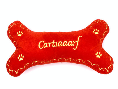 Cartiaaarf Czerwona zabawka z kością dla psa